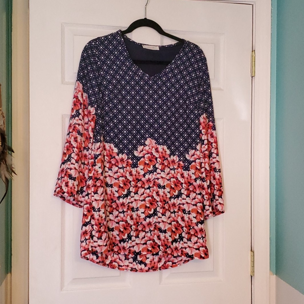 Peach love dress blouse